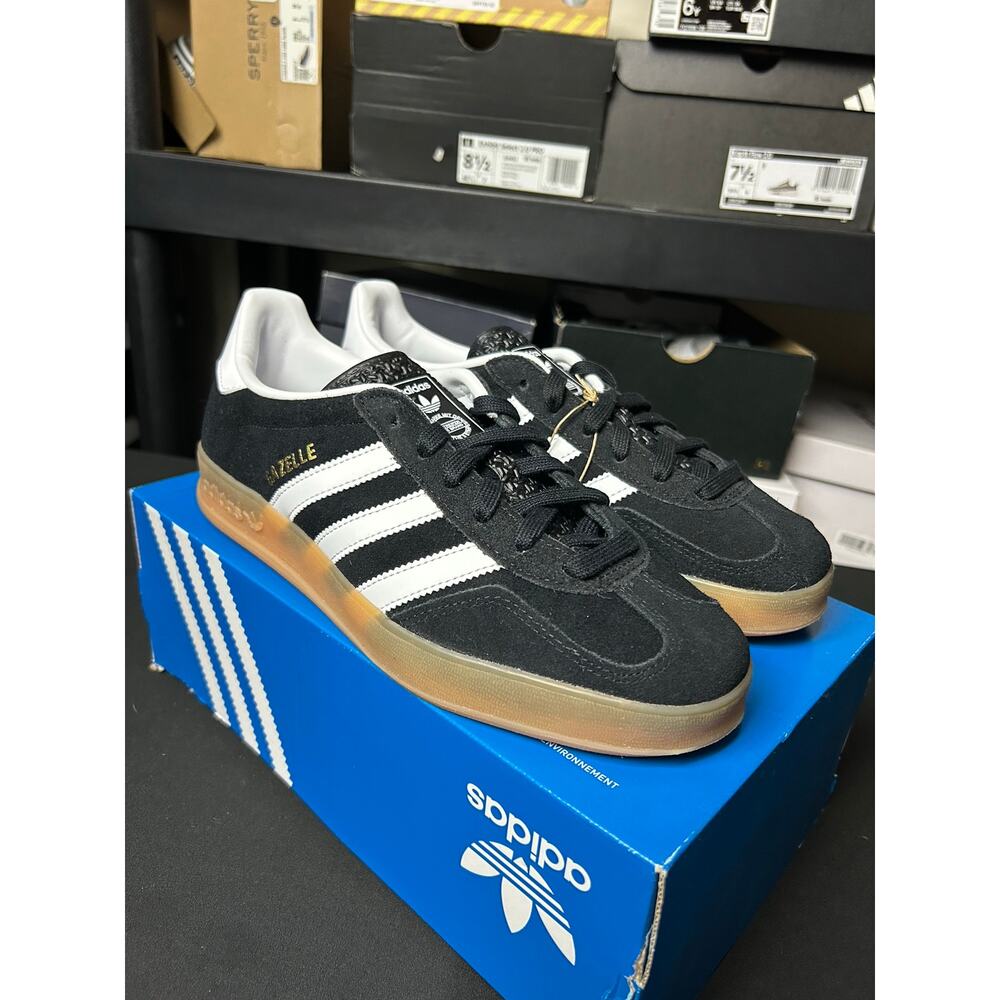 adidas Gazelle Indoor Black White - $120 Retail!!- Size 8.5M/9.5W - Brand New!! - Picture 2 of 9